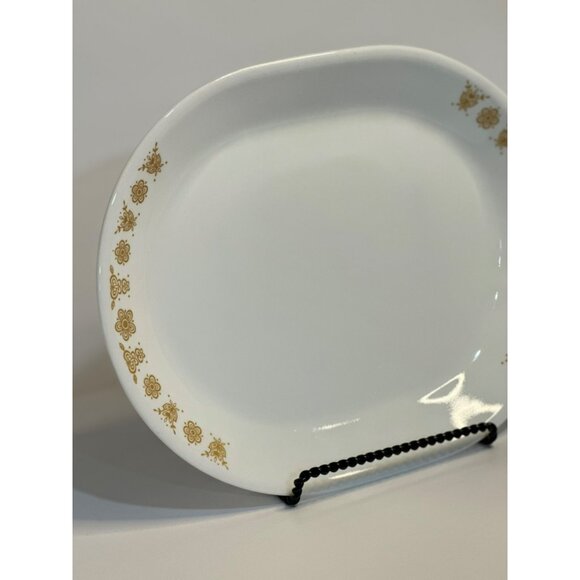 VTG Corelle 12.25" Serving Platter Butterfly Gold White Pattern Kitchen Decor - Picture 4 of 8